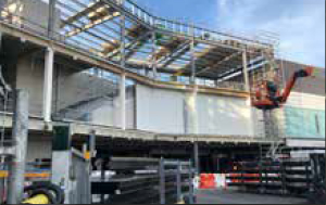 Sydney Airport scaffold built by Express Scaffolding; Ringlock steel scaffold, at-pac, stair access, airport